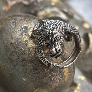 Sterling silver dragon Head Ring